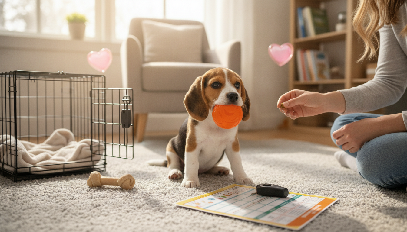 4-Week Puppy Training Routine: Potty, Crate, Commands